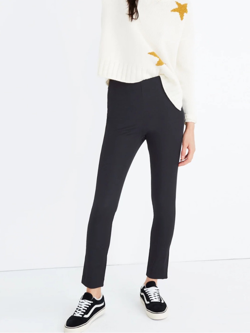 Madewell Black Fraser Slim Back Zip Stretch Pants | Size 23